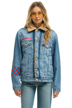 Carregar imagem no visualizador da galeria, SMALL STOKED BOLT SMILEY RANCH SHERPA DENIM JACKET - SUPER LIGHT Denim Jacket Aviator Nation