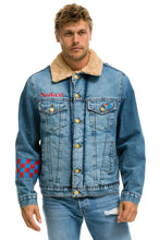 Carregar imagem no visualizador da galeria, SMALL STOKED BOLT SMILEY RANCH SHERPA DENIM JACKET - SUPER LIGHT Denim Jacket Aviator Nation
