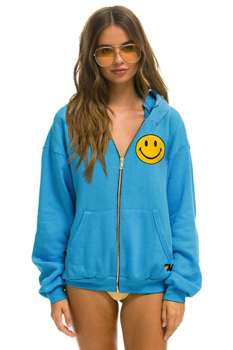 SMILEY 2 RELAXED ZIP HOODIE - OCEAN Aviator Nation