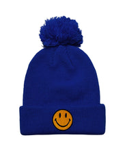 Carregar imagem no visualizador da galeria, SMILEY POM POM RIB BEANIE Beanie Aviator Nation ROYAL