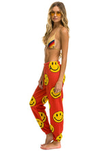 Last inn bildet i Galleri-visningsprogrammet, SMILEY REPEAT WOMENS SWEATPANTS - RED Women&#39;s Sweatpants Aviator Nation