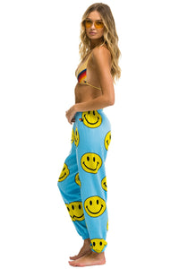 SMILEY REPEAT WOMENS SWEATPANTS - SKY Women's Sweatpants Aviator Nation