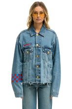 Load image into Gallery viewer, STOKED BOLT SMILEY OVERSIZED CUTOFF DENIM JACKET - VINTAGE Denim Jacket Aviator Nation