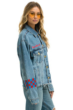 Load image into Gallery viewer, STOKED BOLT SMILEY OVERSIZED CUTOFF DENIM JACKET - VINTAGE Denim Jacket Aviator Nation