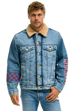 Carregar imagem no visualizador da galeria, STOKED BOLT SMILEY RANCH SHERPA DENIM JACKET- SUPER LIGHT Denim Jacket Aviator Nation