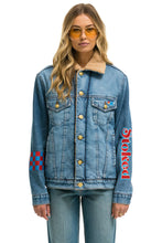 Carregar imagem no visualizador da galeria, STOKED BOLT SMILEY RANCH SHERPA DENIM JACKET- SUPER LIGHT Denim Jacket Aviator Nation