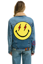 Carregar imagem no visualizador da galeria, STOKED BOLT SMILEY RANCH SHERPA DENIM JACKET- SUPER LIGHT Denim Jacket Aviator Nation
