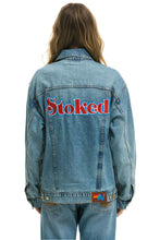 Load image into Gallery viewer, STOKED OVERSIZED CONCERT DENIM JACKET - VINTAGE Denim Jacket Aviator Nation