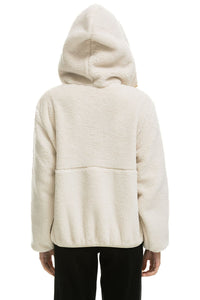 TEDDY APRES HOODED HALF ZIP JACKET - VINTAGE WHITE Women's Outerwear Aviator Nation