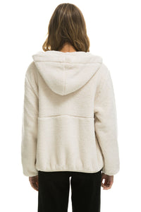 TEDDY APRES HOODED HALF ZIP JACKET - VINTAGE WHITE Women's Outerwear Aviator Nation