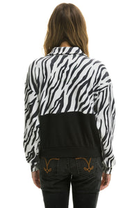 TEDDY FLEECE UNISEX HALF ZIP COLOR BLOCK JACKET - ZEBRA Sweatshirt Aviator Nation