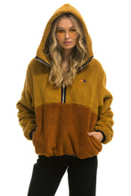 이미지를 갤러리 뷰어에 로드 , TEDDY UNISEX HOODED HALF ZIP COLOR BLOCK JACKET - HONEY Unisex Outerwear Aviator Nation
