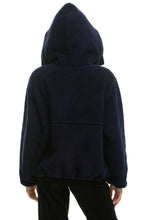 Load image into Gallery viewer, TEDDY UNISEX HOODED HALF ZIP JACKET - NAVY Women&#39;s Outerwear Aviator Nation
