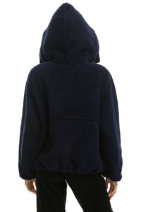 TEDDY UNISEX HOODED HALF ZIP JACKET - NAVY Women's Outerwear Aviator Nation