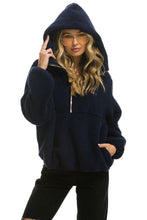 Load image into Gallery viewer, TEDDY UNISEX HOODED HALF ZIP JACKET - NAVY Women&#39;s Outerwear Aviator Nation