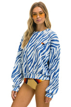 Load image into Gallery viewer, TIGER RELAXED FIT CREW SWEATSHIRT - BLUE TIGER Sweatshirt Aviator Nation