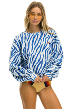 Load image into Gallery viewer, TIGER RELAXED FIT CREW SWEATSHIRT - BLUE TIGER Sweatshirt Aviator Nation