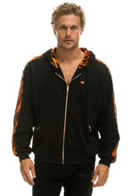 Carregar imagem no visualizador da galeria, TIGER STRIPE RELAXED ZIP HOODIE WITH POCKETS - BLACK // TIGER Hoodie Aviator Nation