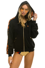 Carregar imagem no visualizador da galeria, TIGER STRIPE RELAXED ZIP HOODIE WITH POCKETS - BLACK // TIGER Hoodie Aviator Nation