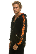 Carregar imagem no visualizador da galeria, TIGER STRIPE RELAXED ZIP HOODIE WITH POCKETS - BLACK // TIGER Hoodie Aviator Nation