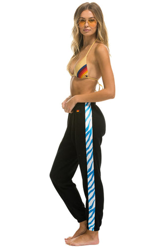 TIGER STRIPE WOMEN'S SWEATPANTS - BLACK // BLUE TIGER Women's Sweatpants Aviator Nation