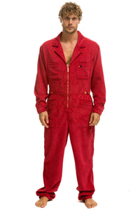 UNISEX CORDUROY FLIGHT SUIT - CHERRY Flight Suit Aviator Nation
