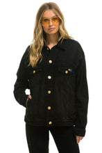 Load image into Gallery viewer, UNISEX OVERSIZED CONCERT 4 POCKET DENIM JACKET - VINTAGE BLACK Denim Jacket Aviator Nation