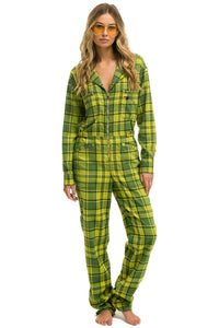 UNISEX PLAID FLIGHT SUIT - AVOCADO PLAID Flight Suit Aviator Nation