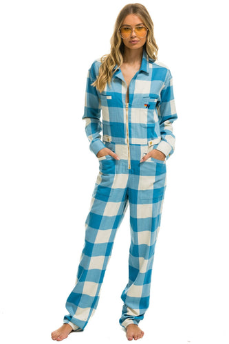 UNISEX PLAID FLIGHT SUIT - SKY PLAID Flight Suit Aviator Nation