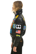 Load image into Gallery viewer, VINTAGE DENIM APRES PUFFER JACKET - BLACK GLOSSY Women&#39;s Outerwear Aviator Nation