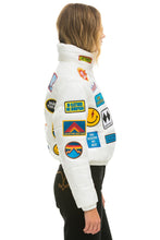 Load image into Gallery viewer, VINTAGE PATCH APRES PUFFER JACKET - WHITE GLOSSY Women&#39;s Outerwear Aviator Nation
