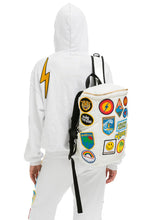 Load image into Gallery viewer, VINTAGE PATCH PUFFER BACKPACK - WHITE Backpack Aviator Nation