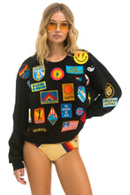 Load image into Gallery viewer, VINTAGE PATCH RELAXED CREW SWEATSHIRT - BLACK Sweatshirt Aviator Nation