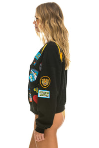 VINTAGE PATCH RELAXED CREW SWEATSHIRT - BLACK Sweatshirt Aviator Nation