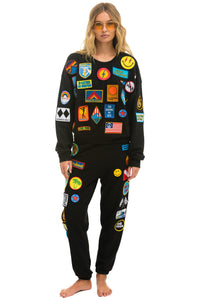 VINTAGE PATCH RELAXED CREW SWEATSHIRT - BLACK Sweatshirt Aviator Nation