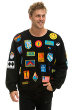 Load image into Gallery viewer, VINTAGE PATCH RELAXED CREW SWEATSHIRT - BLACK Sweatshirt Aviator Nation