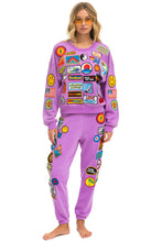 Load image into Gallery viewer, VINTAGE PATCH RELAXED CREW SWEATSHIRT - NEON PURPLE Sweatshirt Aviator Nation