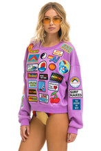 Load image into Gallery viewer, VINTAGE PATCH RELAXED CREW SWEATSHIRT - NEON PURPLE Sweatshirt Aviator Nation