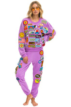 Load image into Gallery viewer, VINTAGE PATCH RELAXED CREW SWEATSHIRT - NEON PURPLE Sweatshirt Aviator Nation