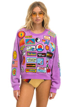 Load image into Gallery viewer, VINTAGE PATCH RELAXED CREW SWEATSHIRT - NEON PURPLE Sweatshirt Aviator Nation