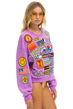 Load image into Gallery viewer, VINTAGE PATCH RELAXED CREW SWEATSHIRT - NEON PURPLE Sweatshirt Aviator Nation