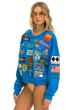 Load image into Gallery viewer, VINTAGE PATCH RELAXED CREW SWEATSHIRT - OCEAN Sweatshirt Aviator Nation