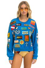 Load image into Gallery viewer, VINTAGE PATCH RELAXED CREW SWEATSHIRT - OCEAN Sweatshirt Aviator Nation