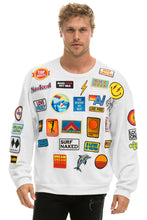 Load image into Gallery viewer, VINTAGE PATCH RELAXED CREW SWEATSHIRT - WHITE Sweatshirt Aviator Nation