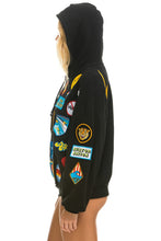 Load image into Gallery viewer, VINTAGE PATCH RELAXED PULLOVER HOODIE- BLACK Hoodie Aviator Nation