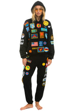 Load image into Gallery viewer, VINTAGE PATCH RELAXED PULLOVER HOODIE- BLACK Hoodie Aviator Nation