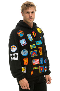 VINTAGE PATCH RELAXED PULLOVER HOODIE- BLACK Hoodie Aviator Nation