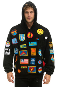 VINTAGE PATCH RELAXED PULLOVER HOODIE- BLACK Hoodie Aviator Nation