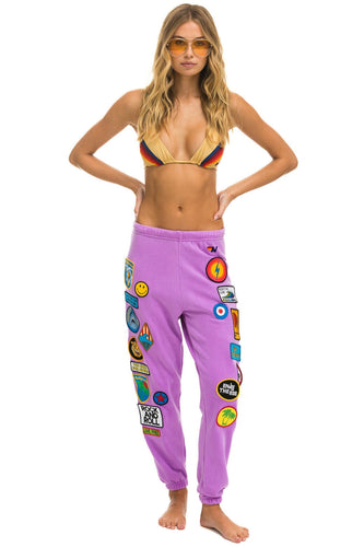 VINTAGE PATCH SWEATPANTS - NEON PURPLE Women's Sweatpants Aviator Nation