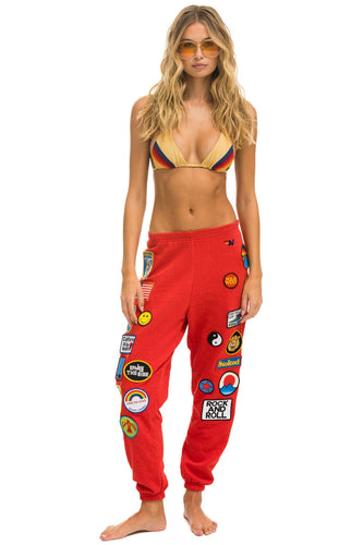 VINTAGE PATCH SWEATPANTS - RED Women's Sweatpants Aviator Nation